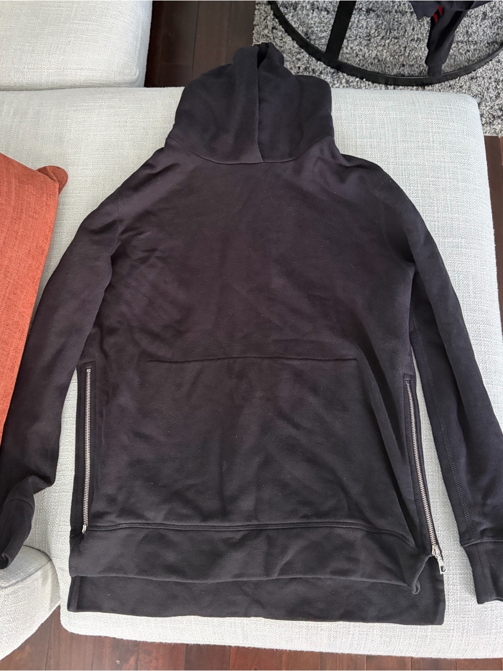 JOHN ELLIOTT Black Zip-Detail Hooded Sweater